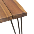 Zion Industrial Wood And Metal Rectangular Dining Table Teak Wood