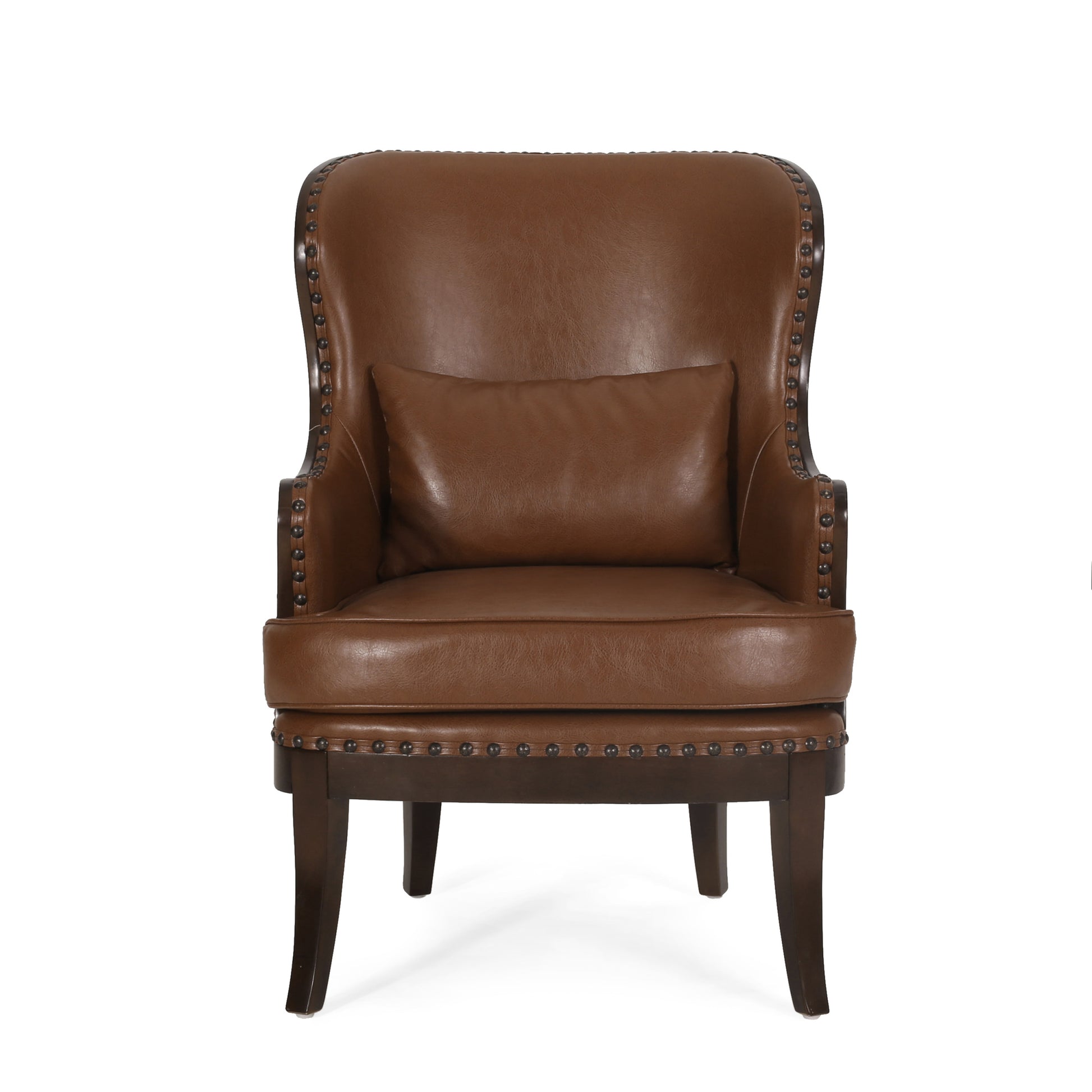 Accent Chair Light Brown Pu