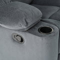 Luxurious Manual Recliner Chair In Silver With Skin Friendly Fabric And Dual Cup Holders Silver Fabric