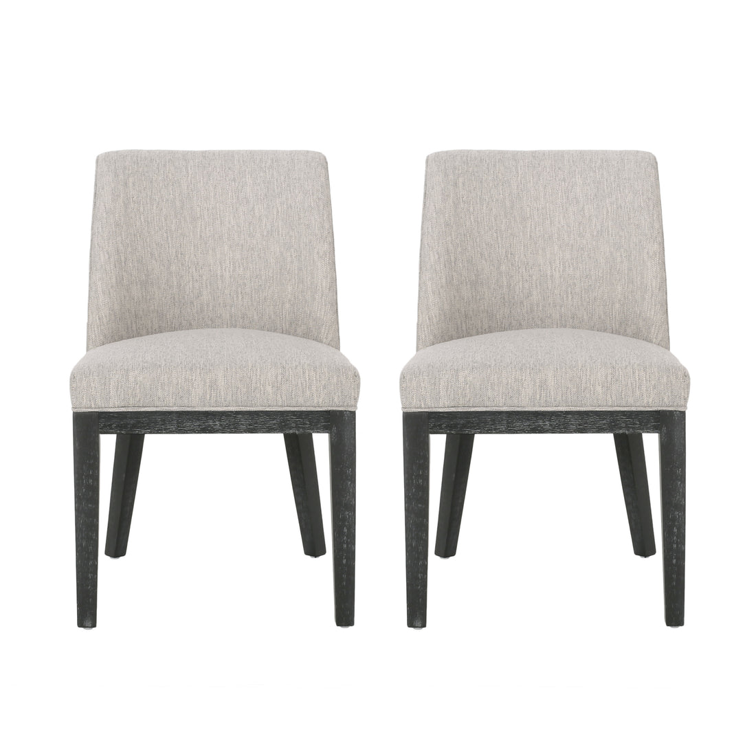 Dining Chair Mp2 Set Of 2 Light Grey Fabric