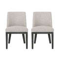 Dining Chair Mp2 Set Of 2 Light Grey Fabric