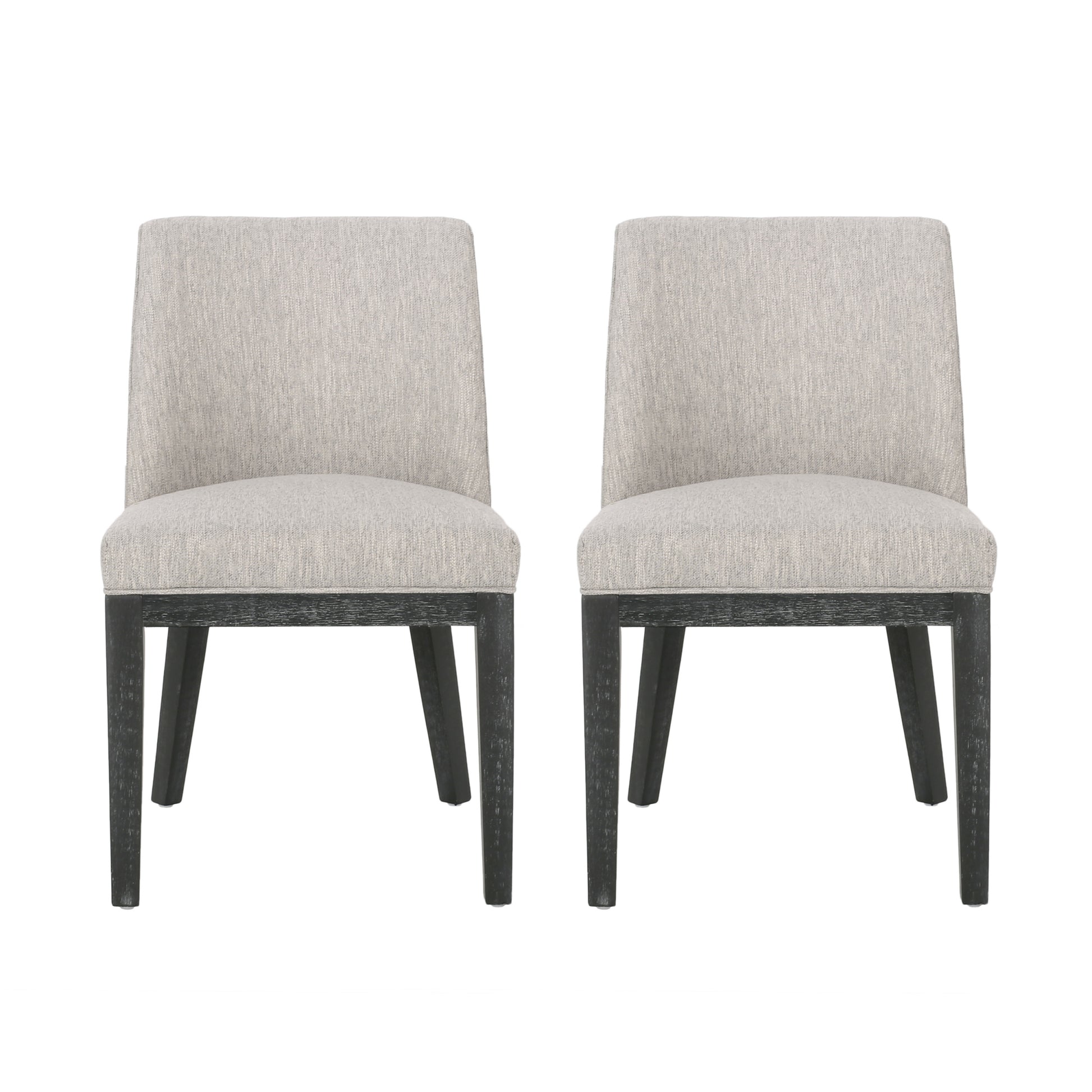 Dining Chair Mp2 Set Of 2 Light Grey Fabric