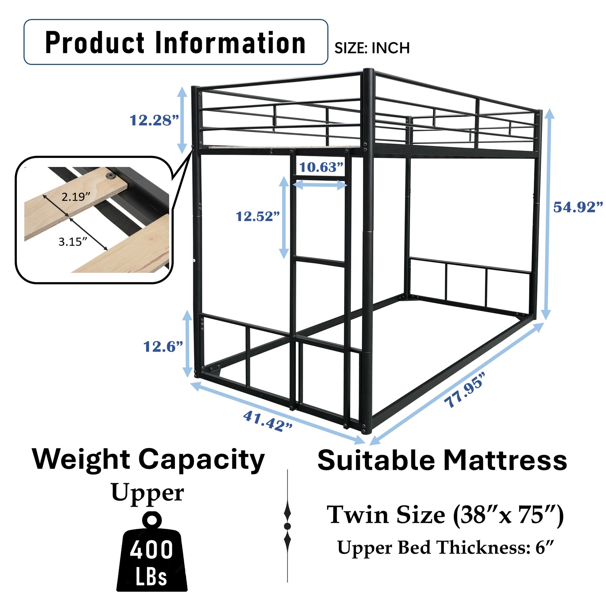 Twin Over Twin Bunk Twin Black Bunk Steel