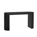 Curved Design Console Table With Unique Vertical Stripe Design ,Suitable For Living Room,Study And Entrance Black Mdf