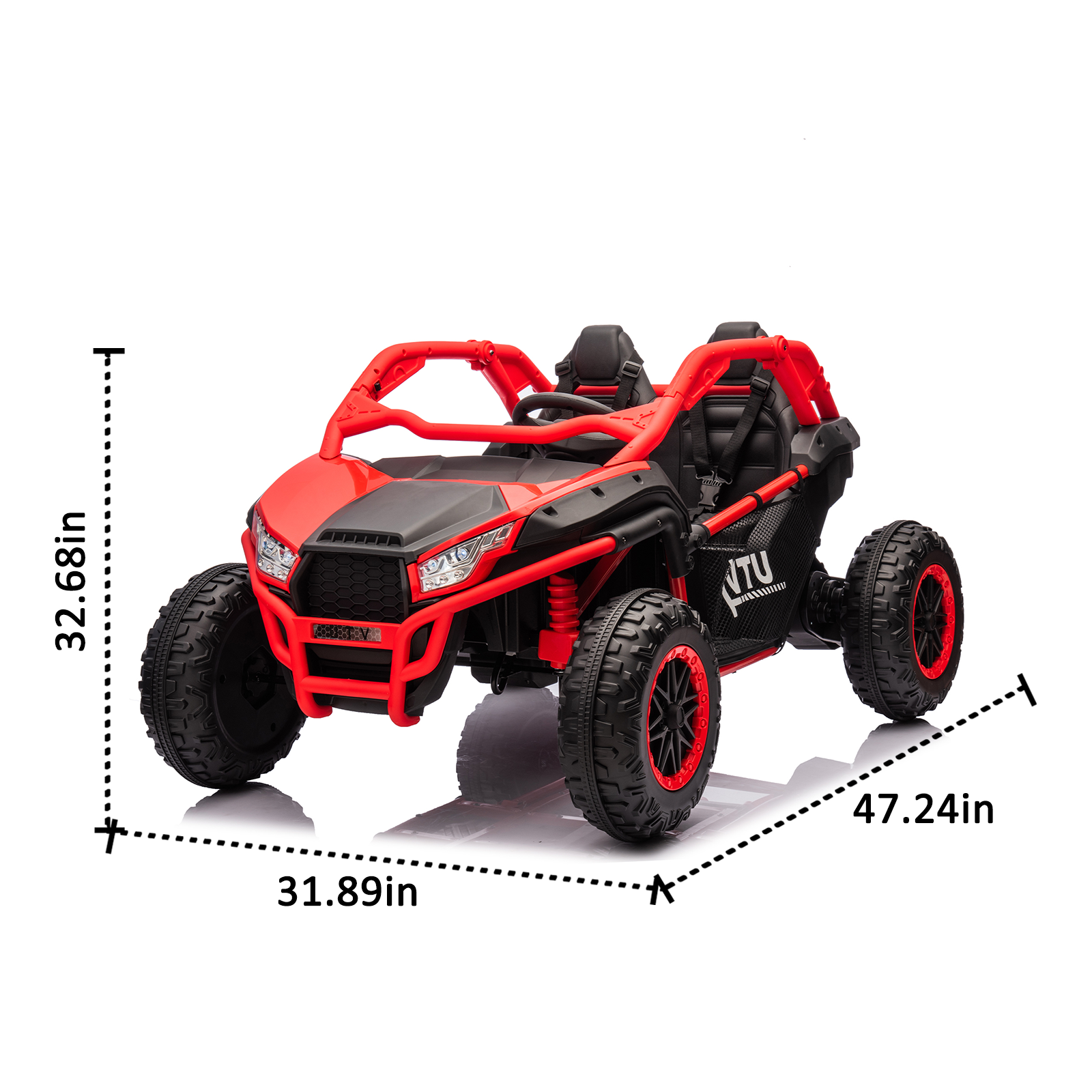 24V Two Seater Kids Ride On Utv W Parents Control,20In Seat Width,400W Super High Power,Four Wheel Suspension,Bluetooth,Mp3,Usb,Led Light,Horn,Rear Storage Space,Speeds 3.73 4.97Mph For Kids Aged 3 . Red 100 149 Lbs Polypropylene