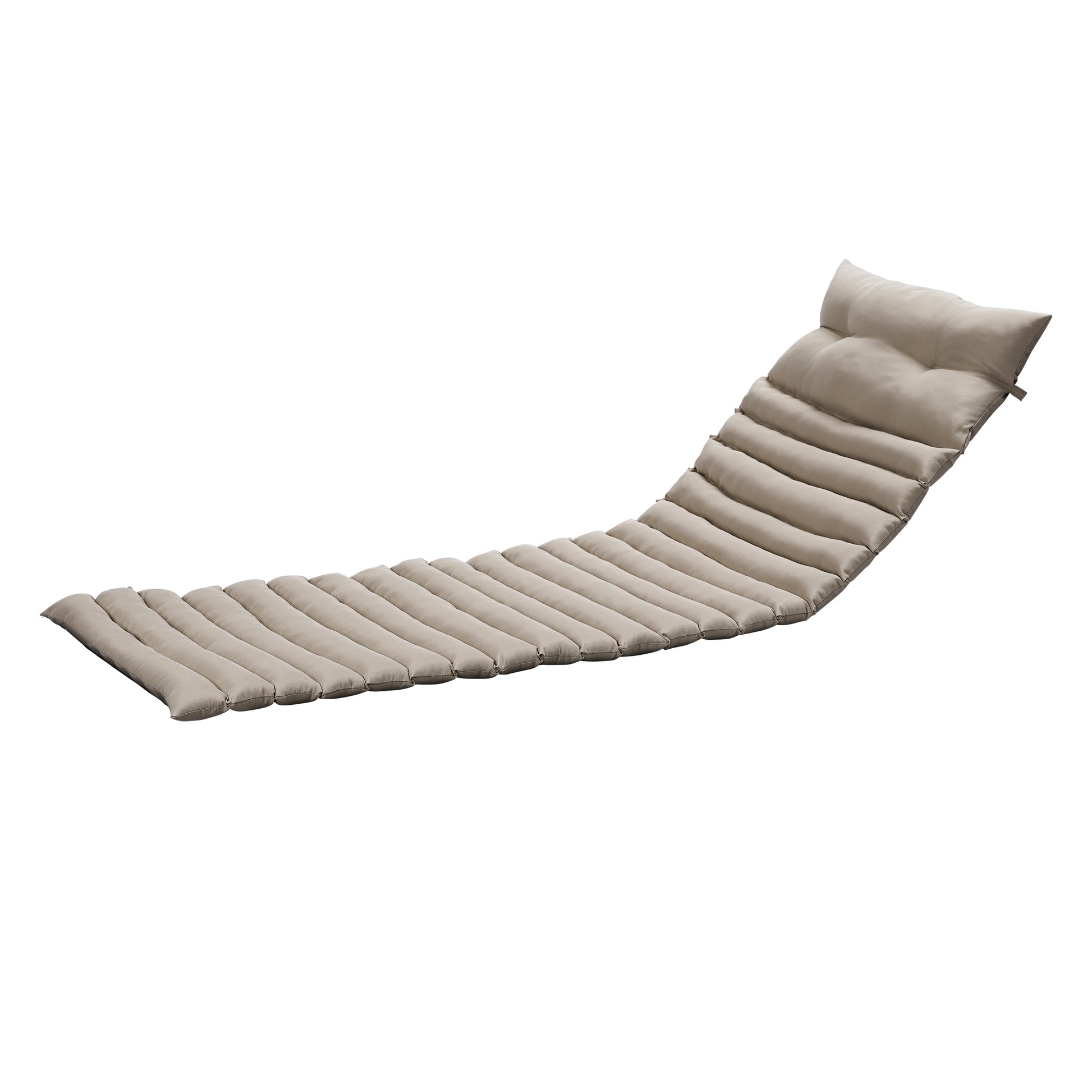 2Pcs Set Outdoor Lounge Chair Cushion Replacement Patio Funiture Seat Cushion Chaise Lounge Cushion Khaki Khaki Cotton