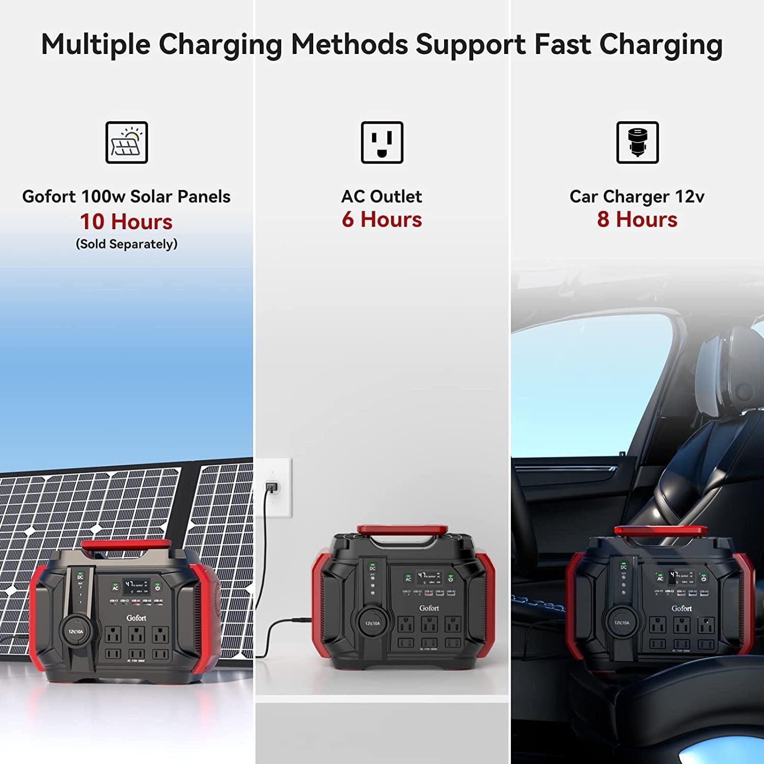 500W Portable Power Station Black Metal