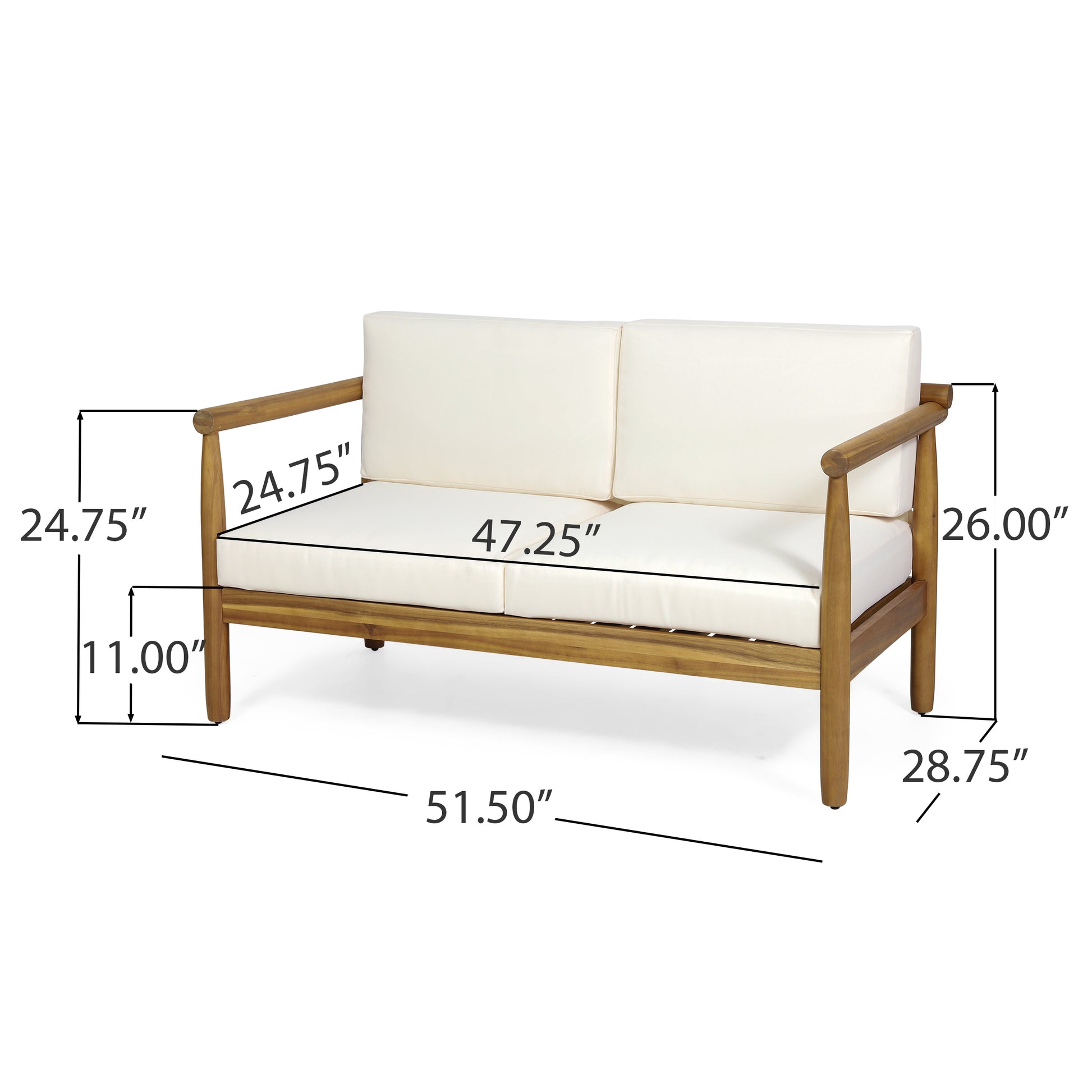 Seat & Coffee Table Teak Wood Fabric