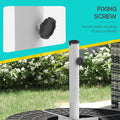 Outsunny Outdoor Universal Cross Brace Stand For Small Offset Umbrella Or Large Market Umbrella, Cross Umbrella Base For Patio Umbrella, White White Steel