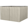 Outsunny 10' X 10' Universal Gazebo Sidewall Set With Panels, Hooks And C Rings Included For Pergolas And Cabanas, Beige Beige Polyester