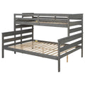 Wood Twin Xl Over Queen Bunk Bed With Ladder, Gray Twin Xl Box Spring Not Required Gray Wood Bedroom Bunk Solid Wood Mdf