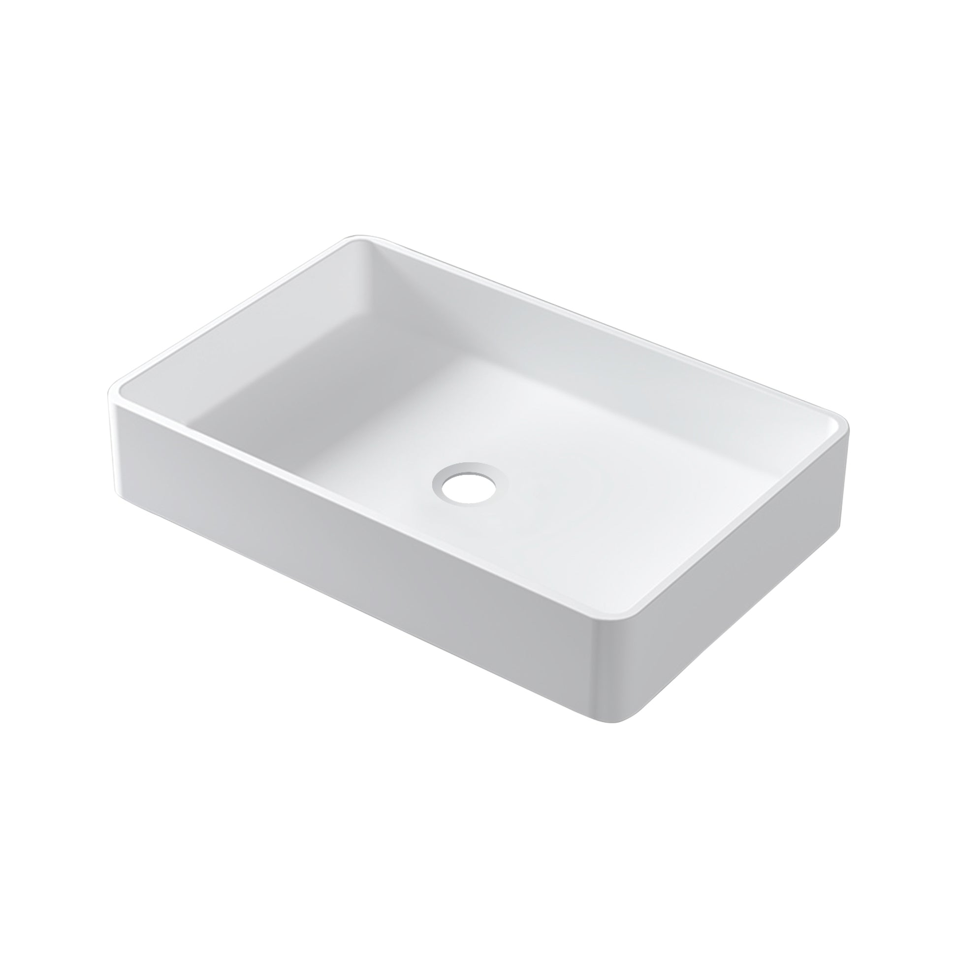 Solid Surface Basin Matte White Contemporary Solid Surface