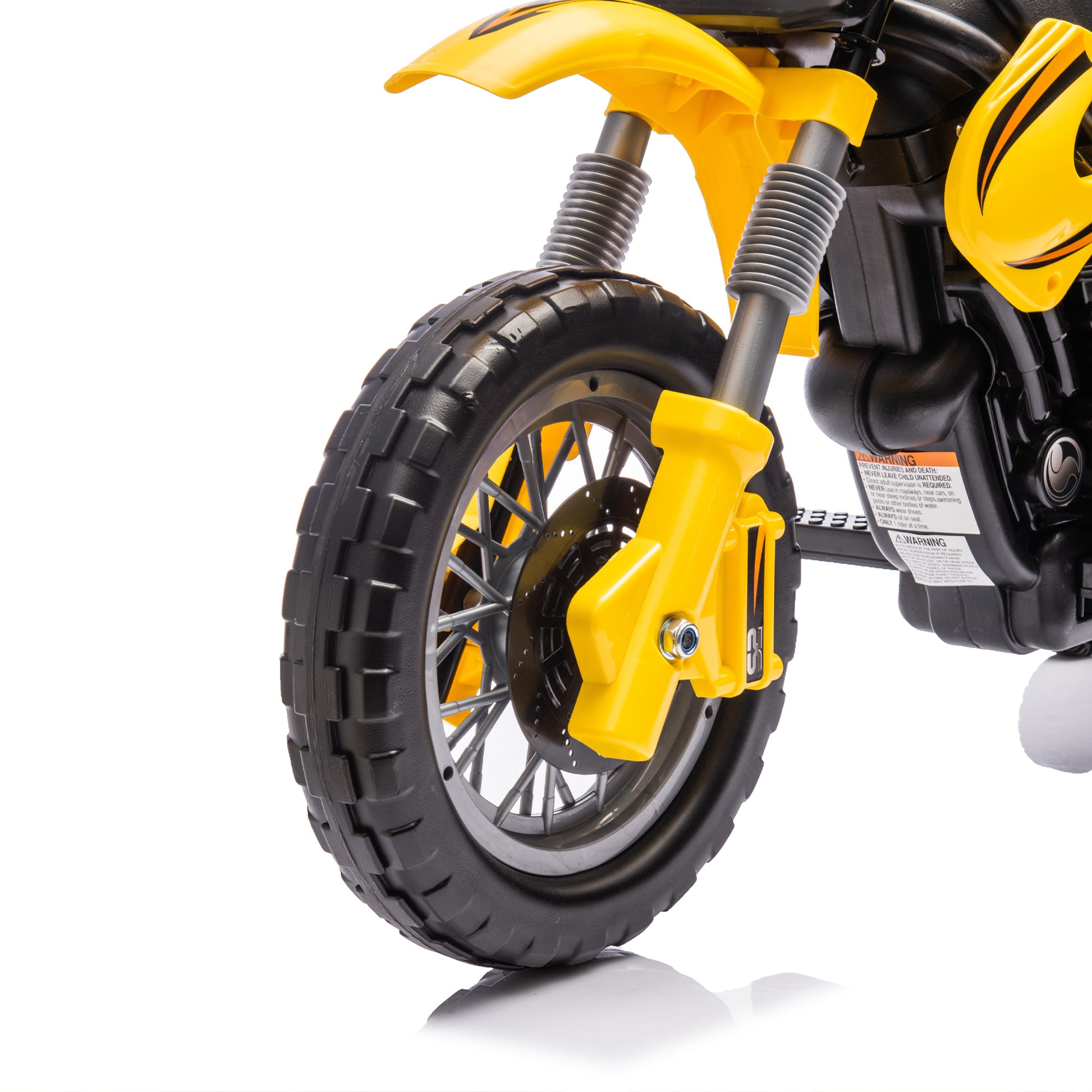 12V Kids Ride On Electric Toy Motorcycle,Rear Suspension,Twist Grip Throttle,Slow Start,Removable Training Wheels,Indie Music Box With Horn And Engine,Simulation Of Dirt Bike Modeling For Kids 3 8. Yellow 50 99 Lbs Polypropylene