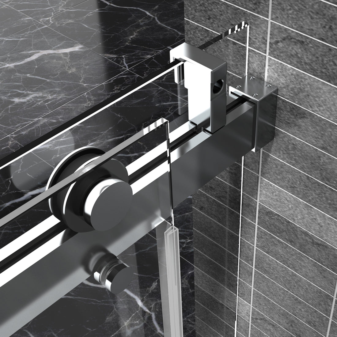 Top Rail Only, Stainless Steel Top Track With Buffer For Shower Door, 24D02P02 T60Chx Chrome Stainless Steel