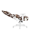 Techni Sport Ts85 Brown Cow Series Gaming Chair Caster Nylon Brown Office Spot Clean Rectangular Modern Handle Office Chairs Solid Back Fabric Metal