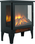 15 Inch 3D Flame Electric Infrared Quartz Fireplace Stove Without Remote Control Powder Coated Electric Yes Antique Black Vent Free No Freestanding Tempered Glass Sheet Metal Electric