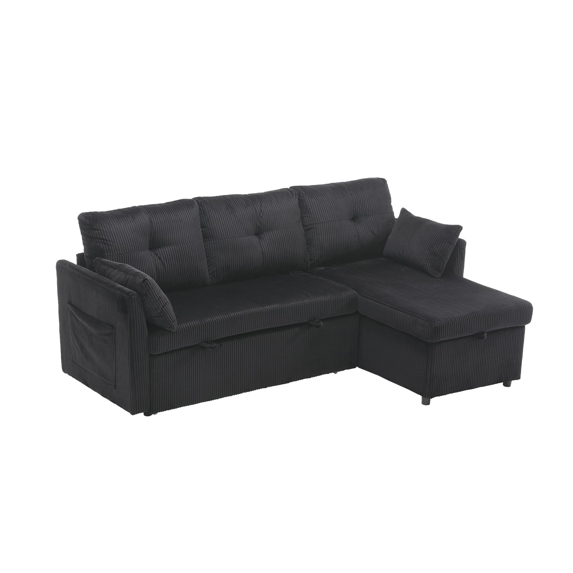 United Modular Sectional Sofa L Shaped Modular Couch With Reversible Chaise Modular Sofa Sectional Couch With Storage Seats Black Velvet 3 Seat