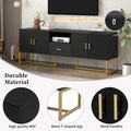 Modern Tv Stand For Tv Up To 70 Inches,Tv Cabinet With 1 Drawer, 2 Cabinets And Metal Legs, Handles And Anti Tip Device For Living Room Black 70 79 Inches Mdf