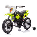 12V Kids Ride On Electric Toy Motorcycle,Rear Suspension,Twist Grip Throttle,Slow Start,Removable Training Wheels,Indie Music Box With Horn And Engine,Simulation Of Dirt Bike Modeling For Kids 3 8. Green 50 99 Lbs Polypropylene