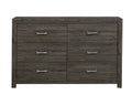 Dark Gray Finish 1Pc Dresser Of 6X Drawers Chrome Tone Handles Contemporary Design Bedroom Furniture Dark Gray Bedroom Contemporary Wood