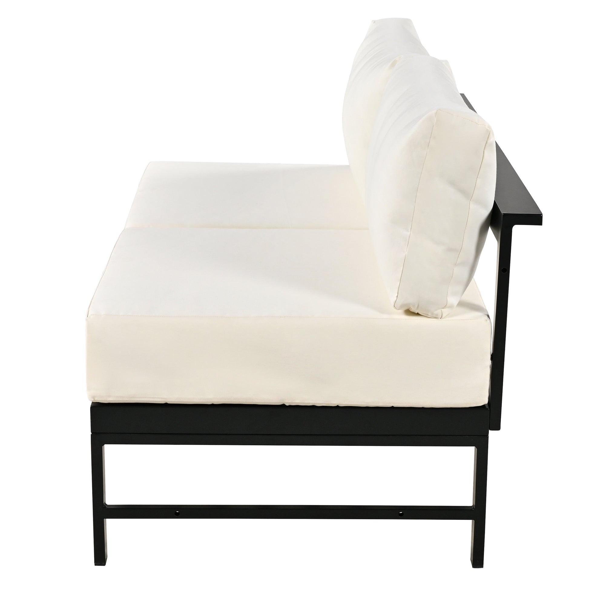 U Shaped Multi Person Outdoor Sofa Set, Suitable For Gardens, Backyards, And Balconies. White Seats 6 Aluminum