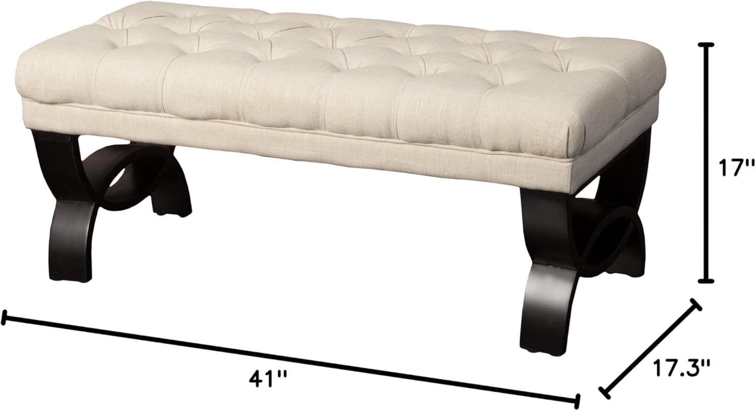 Hilton Ottoman Light Beige Fabric