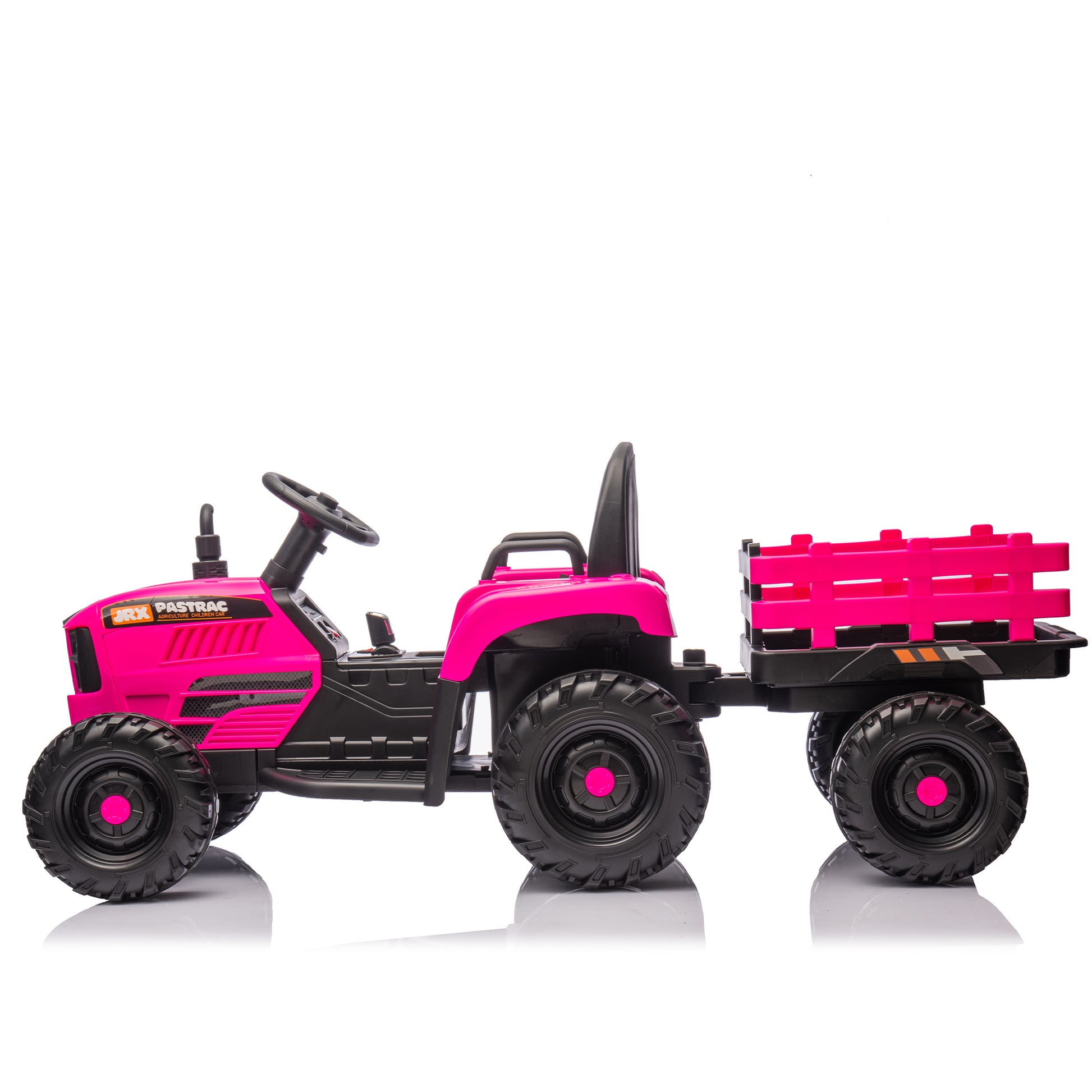 Ride On Tractor With Trailer,24V 400W Powered Electric Tractor Toy W Remote Control,Electric Car For Kids,Three Speed Adjustable,Power Display, Usb,Mp3 ,Bluetooth,Led Light,Two Point Safety Belt. Rose Pink 50 99 Lbs Polypropylene