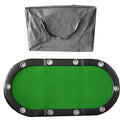 Folding Poker Table Top For 10 Players Tri Fold Texas Holdem Blackjack Casino Game Tabletop Green Green Primary Living Space Modern Mdf