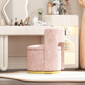 360 Round Swivel Chair With Storage Under Seat, Comfy Chair For Living Room Bedroom Reading Room Pink Pink Primary Living Space Modern Eucalyptus Foam Chenille