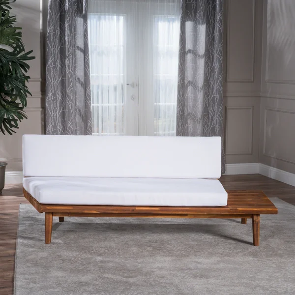 Hillcrest 2 Seater Sofa Right Side, White White Acacia Wood