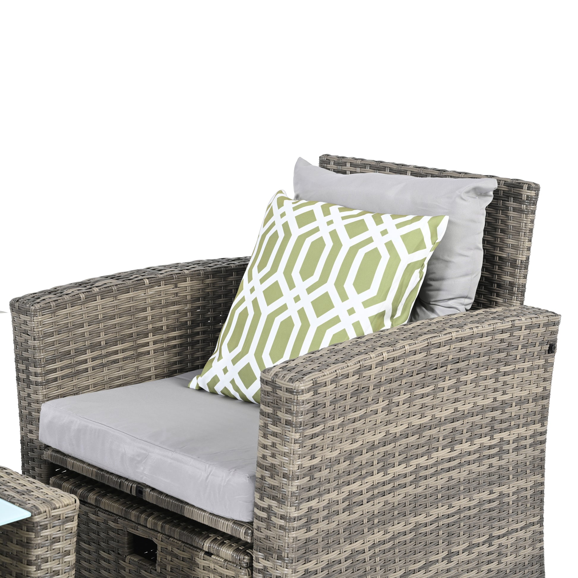 Patio Furniture, Outdoor Furniture, Seasonal Pe Wicker Furniture, 6 Set Wicker Furniture With Tempered Glass Coffee Table Brown Pe Rattan Iron Waterproof Fabric