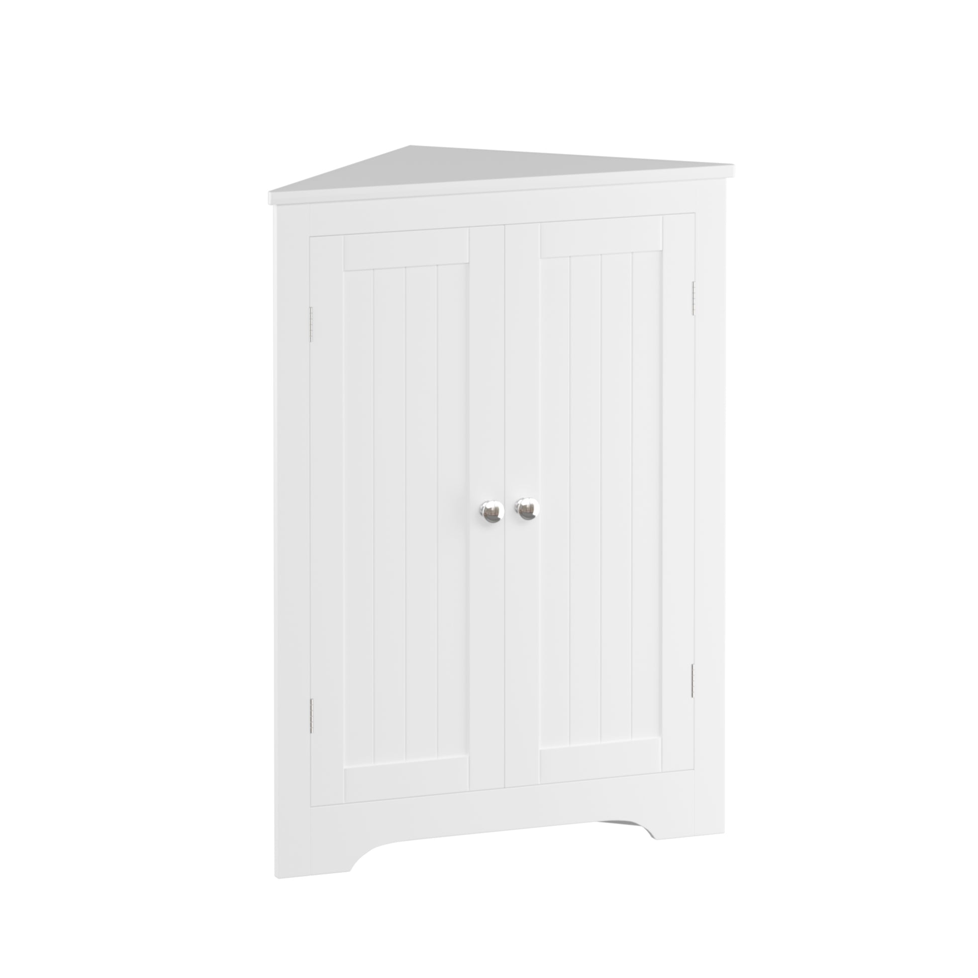 Floor Corner Cabinet With 2 Doors And Adjustable Shelves, Freestanding Narrow Cabinet Organizer, Corner Storage Cabinets For Bathroom, Kitchen, Living Room, Or Bedroom, White White 1 Mdf