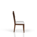 Casual Side Dining Chair Brown Finish Contrasting Upholstered Seat Set Of 2 Brown Solid Wood Mdf