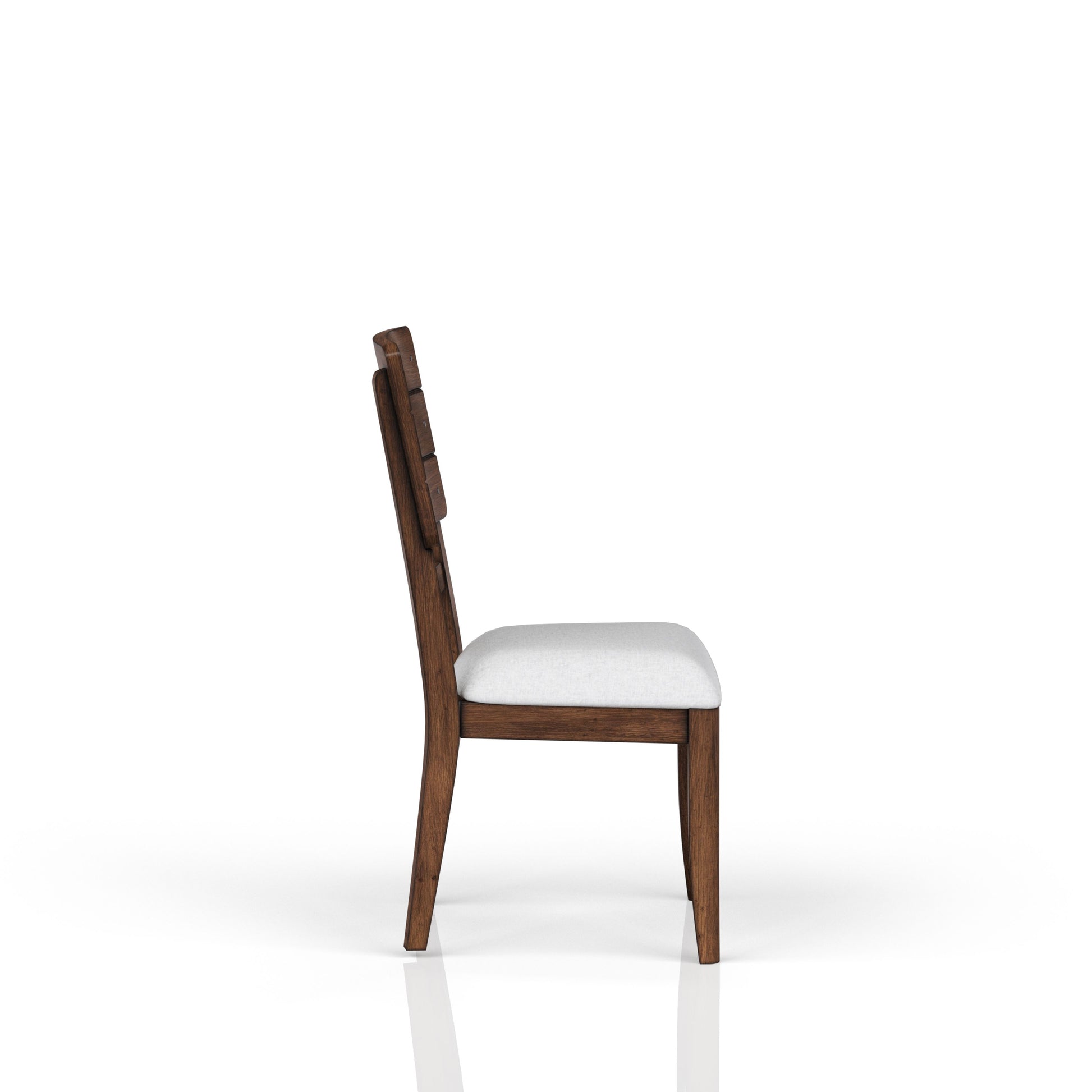 Casual Side Dining Chair Brown Finish Contrasting Upholstered Seat Set Of 2 Brown Solid Wood Mdf