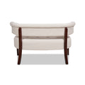 Jared Roll Arm Tufted Bench Settee, Sky Neutral Beige Polyester Beige Foam Polyester