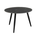 Modern Style Nesting Cocktail Tables And Side Table 3 Piece Occasional Table Set Black Metal Legs Sintered Stone Top Black Primary Living Space Modern Metal,Sintered Stone