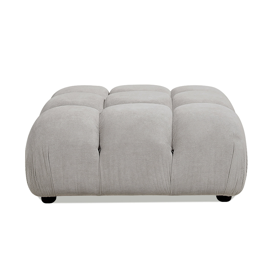 Marcel 36" Bubble Modular Modern Cocktail Ottoman, Pebble Gray Corduroy Gray Foam Corduroy