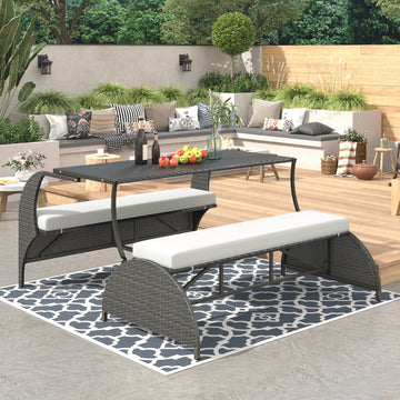 Versatile Outdoor Seat That Converts To Four Seats And A Table, Suitable For Gardens And Lawns Beige Hdpe