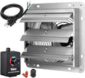 24 Inch Wall Mounted Shutter Exhaust Fan With Speed Controller And Power Cord Kit, Aluminum, 1400 Rpm, 4016 Cfm, For Attic, Garage, Louvered Vent, Plant, Greenhouse, Silver Silver Aluminum