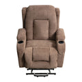 Power Lift Recliner Chair Recliners For Elderly With Heat And Massage Recliner Chair For Living Room With Infinite Position And Side Pocket,Usb Charge Port Brown Brown Power Push Button Soft Heavy Duty Cotton Wood Metal