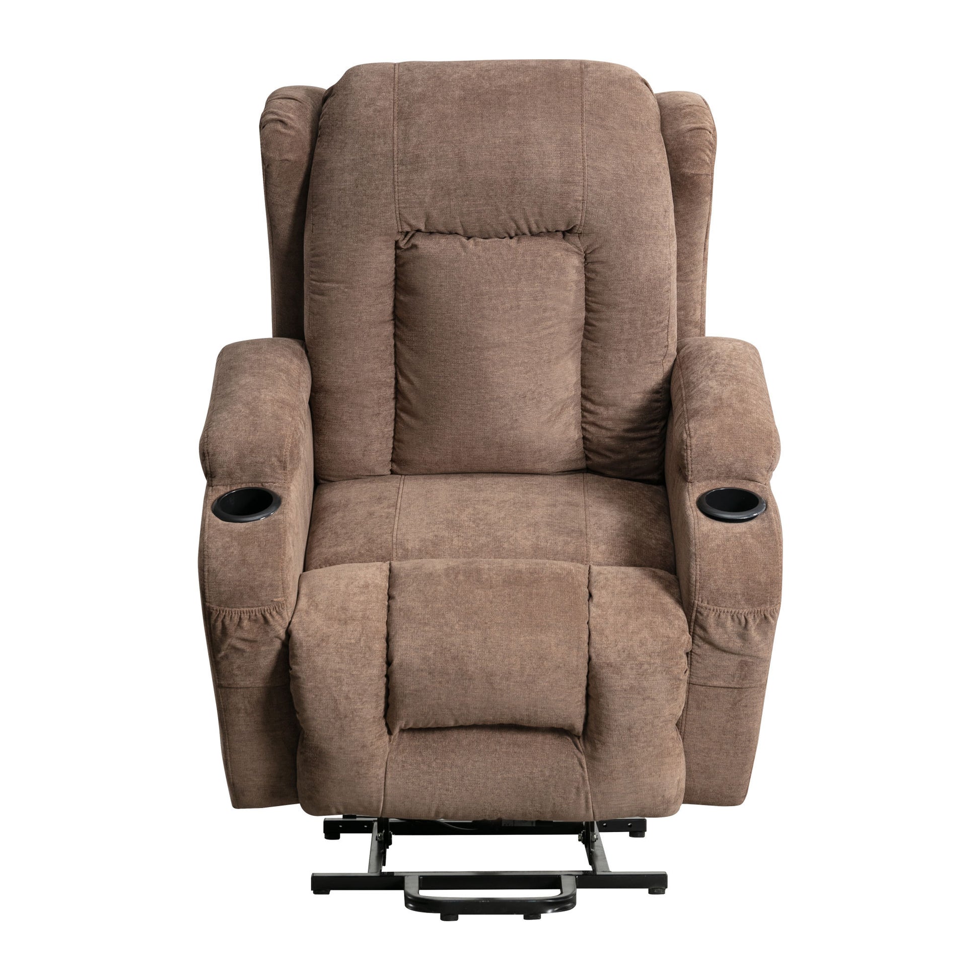 Power Lift Recliner Chair Recliners For Elderly With Heat And Massage Recliner Chair For Living Room With Infinite Position And Side Pocket,Usb Charge Port Brown Brown Power Push Button Soft Heavy Duty Cotton Wood Metal