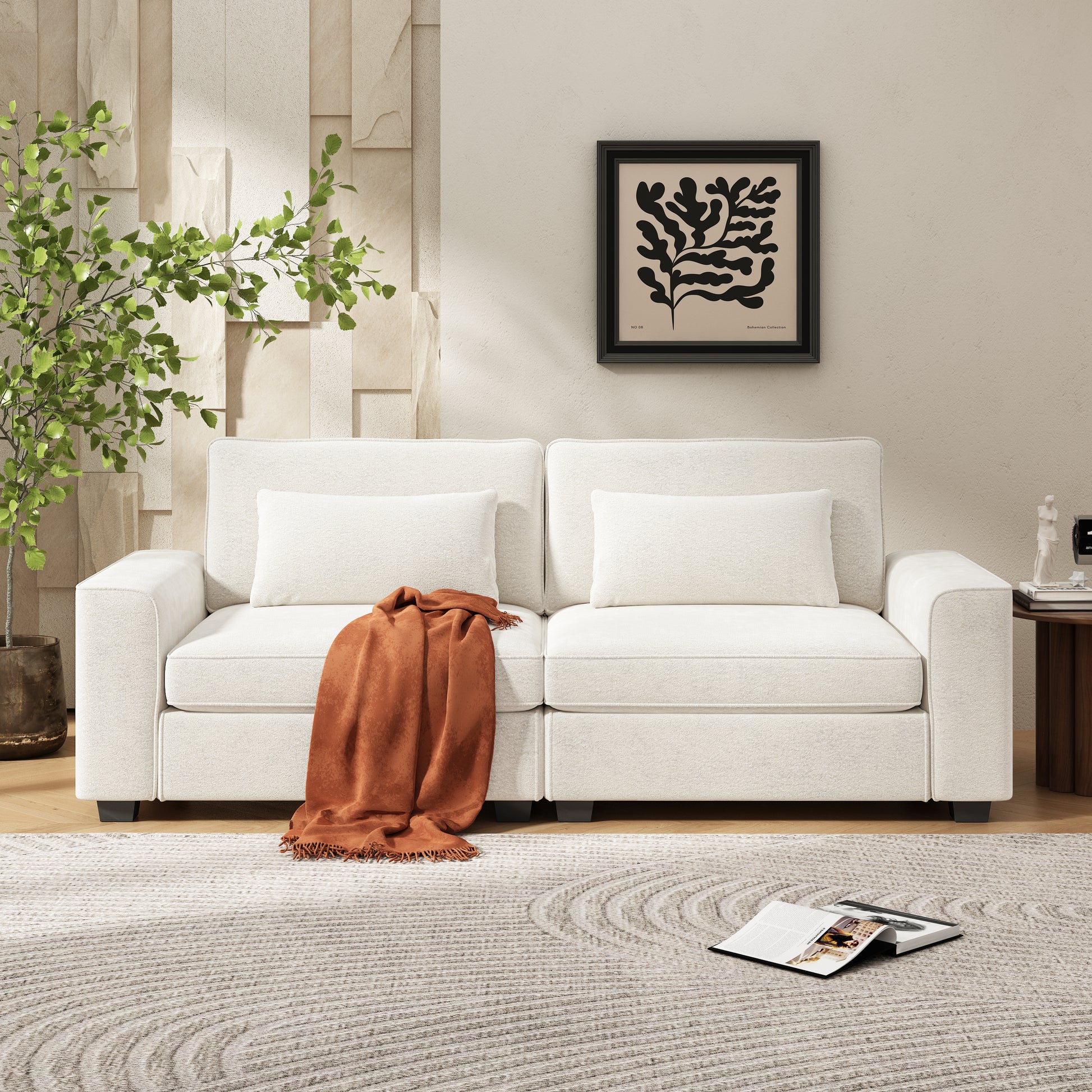 Cozy Duo White Loveseat Sofa Beige Polyester Wood Solid Wood Mdf 2 Seat