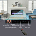 44 Inch In Wall Recessed Electric Fireplace With Remote And Multi Color Flame & Emberbed, Led Light Heater Powder Coated Electric Antique Black Vent Free Yes Insert Tempered Glass Sheet Metal