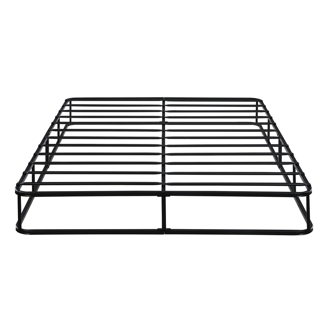 California King Mattress Foundation 1Pc Black Metal Frame With Textured Fabric Cover California King Black Bedroom Metal