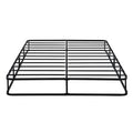 California King Mattress Foundation 1Pc Black Metal Frame With Textured Fabric Cover California King Black Bedroom Metal