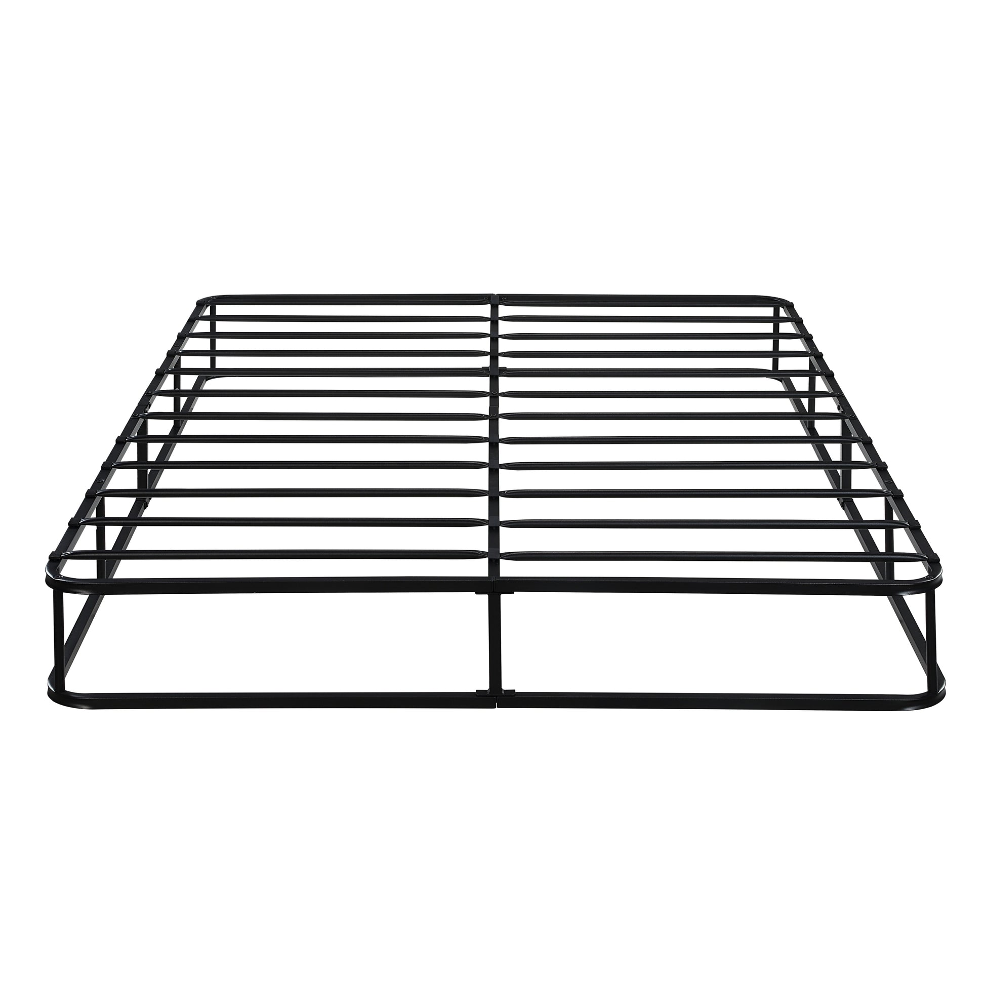 California King Mattress Foundation 1Pc Black Metal Frame With Textured Fabric Cover California King Black Bedroom Metal