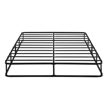 California King Mattress Foundation 1Pc Black Metal Frame With Textured Fabric Cover California King Black Bedroom Metal