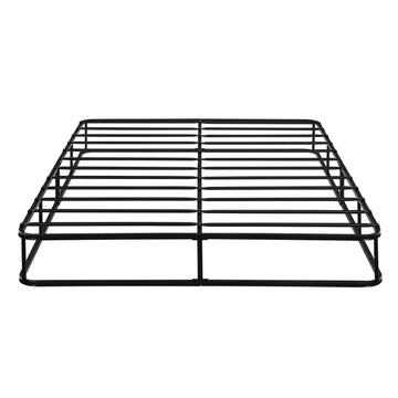 Eastern King Mattress Foundation 1Pc Black Metal Frame With Textured Fabric Cover King Black Bedroom Metal