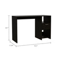 Omma Computer Desk, One Drawer, Two Shelves Black Computer Desk Office Modern Freestanding Rectangular Open Storage Desk Rectangular Particle Board Engineered Wood