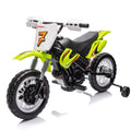 12V Kids Ride On Electric Toy Motorcycle,Rear Suspension,Twist Grip Throttle,Slow Start,Removable Training Wheels,Indie Music Box With Horn And Engine,Simulation Of Dirt Bike Modeling For Kids 3 8. Green 50 99 Lbs Polypropylene